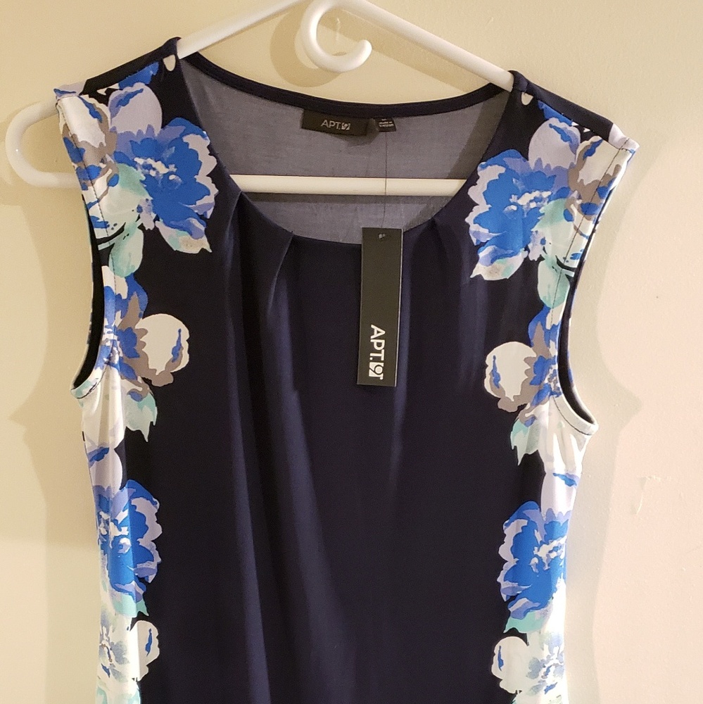 Apt 9 navy flowered sheath dress